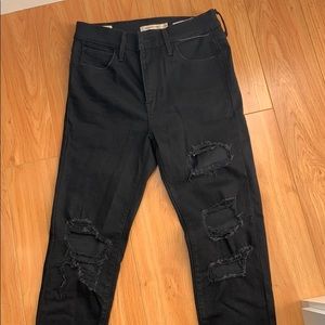 Black Ripped Levis Super Skinny Jeans (Sexy!) 720